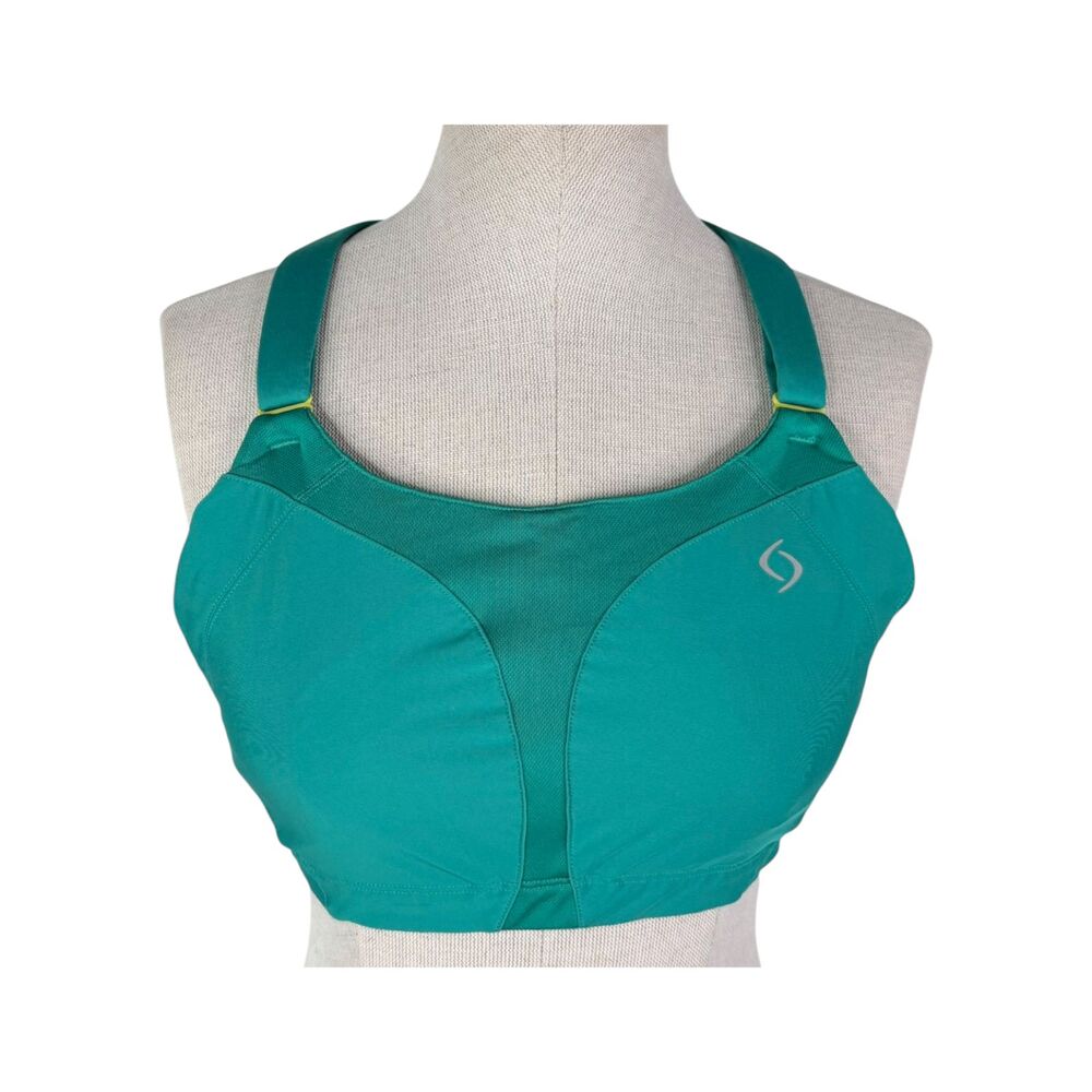 Moving Comfort Endurance Racer Sports Bra sz 38C * Racerback Jade Green Running